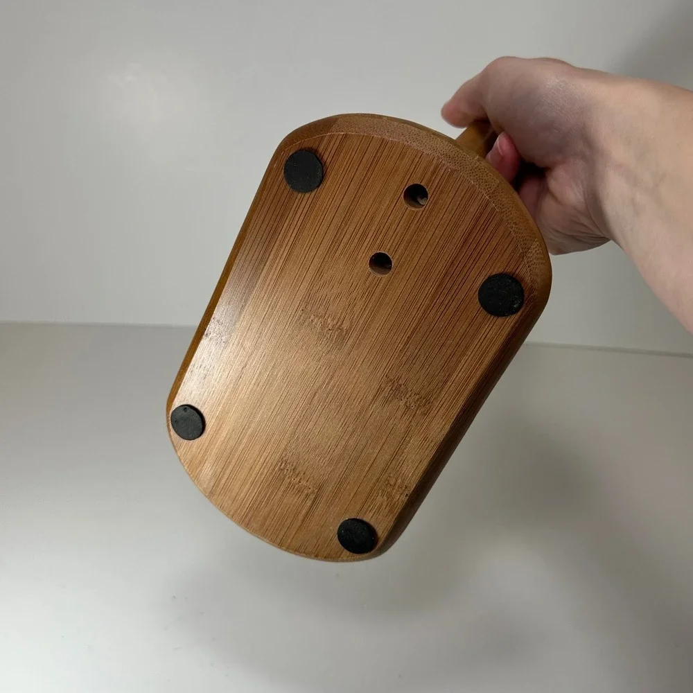 Bamboo Banana Hanger Stand Natural Wood Fruit Tree Hook Kitchen Countertop